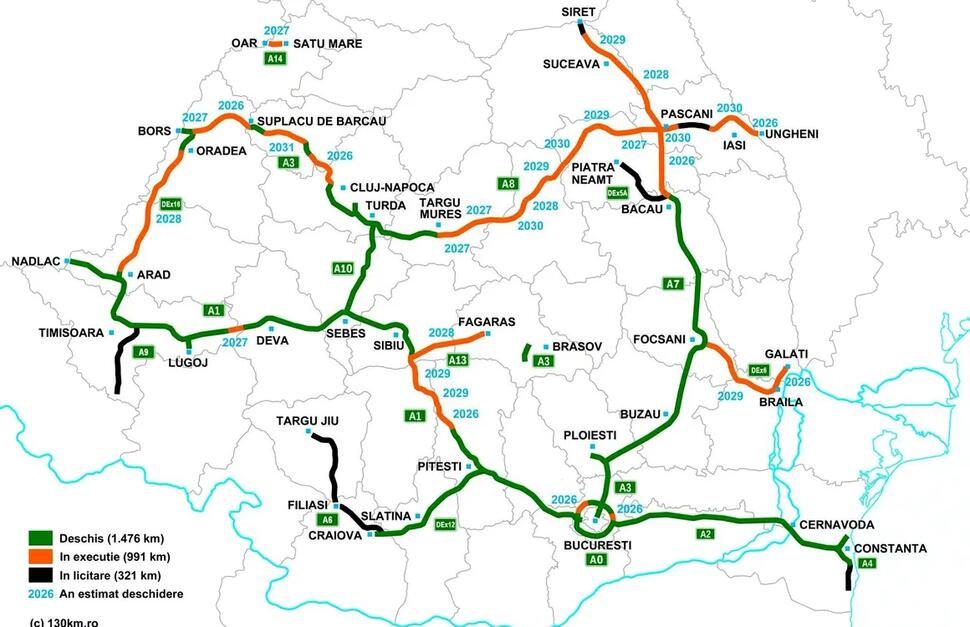 România atinge 1.500 km de drumuri rapide, însă regiuni întregi rămân izolate