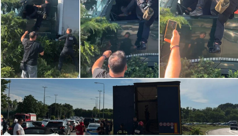 VIDEO „Dă-i cu spray”, „Înmoaie-l, f... în gură”, „Oprește-i motorul”, „Dă-i una la coaste!”/Un polițist local i-a dat cu spray lacrimogen și l-a lovit cu picioarele pe șoferul TIR-ului scăpat de sub control în Constanța 