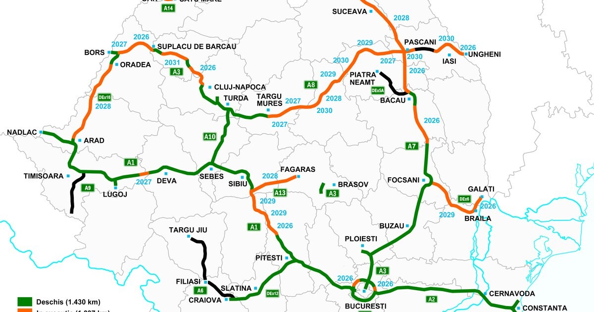 A7 Autostrada Moldovei, traseul complet: 125 km noi până în 2026, Bucureștiul se leagă de Pașcani