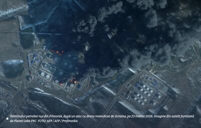 Imagini din satelit în premieră cu unul din cele mai mari terminale petroliere ale Rusiei, grav avariat de atacurile ucrainene cu drone