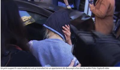 VIDEO Un prim suspect în cazul medicului ucis și incendiat într-un apartament din București a fost dus la audieri