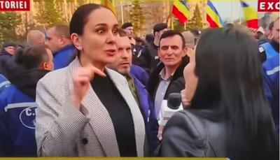 VIDEO Circotecă între RTV și Realitatea Plus la protestul minerilor