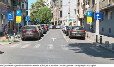 Începând de astăzi, la București, șoferii nu mai pot plăti cash la parcările Primăriei