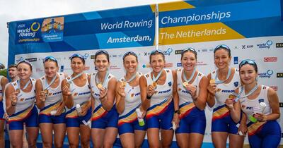 Canotoarele române duc România pe primul loc mondial la Amsterdam, cu aur și record