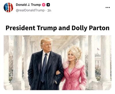 Donald Trump, acuzat de ipocrizie după ce a publicat o imagine AI cu Dolly Parton