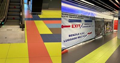 Pardoseala multicoloră de la Aeroportul Otopeni stârnește ironii pe internet
