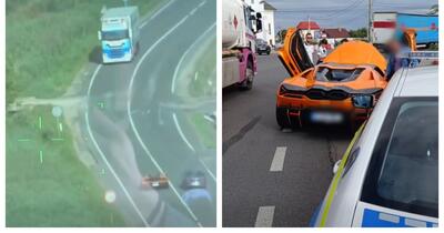 Filmat din elicopter: șofer de Lamborghini rămâne fără permis 6 luni pentru depășiri periculoase