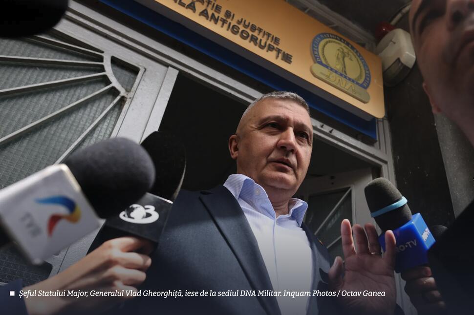 Șeful Armatei, generalul Vlad Gheorghiță, suspect într-un dosar DNA