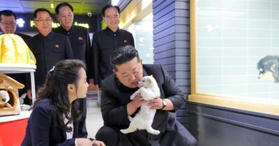 Imagini virale cu Kim Jong Un care mângâie pisici și căței alături de fiica sa, într-un magazin de animale din noul cartier din Phenian