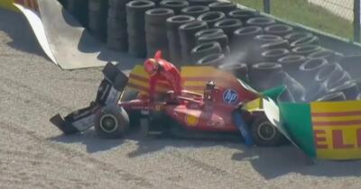 Dezastru la Monza: Charles Leclerc s-a izbit de parapet după un duel cu Hamilton