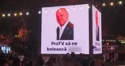 Mesaj obscen la adresa Pro TV, afișat la petrecerea aniversară a Antenei 1