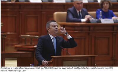 Sondaj INSCOP: Aproape jumătate dintre români consideră moțiunea de cenzură PSD-AUR un act politic inutil care va înrăutăți lucrurile 